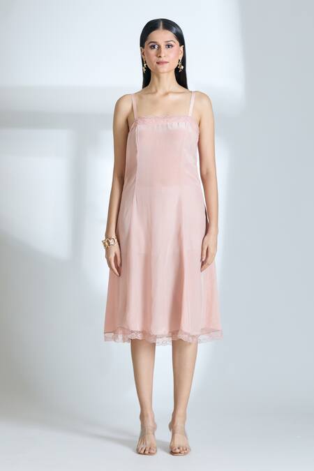 Buy_Anushree Reddy_Pink Organza Embroidered Floral Dress Exaggerated Lapel Cyra Wrap Blazer