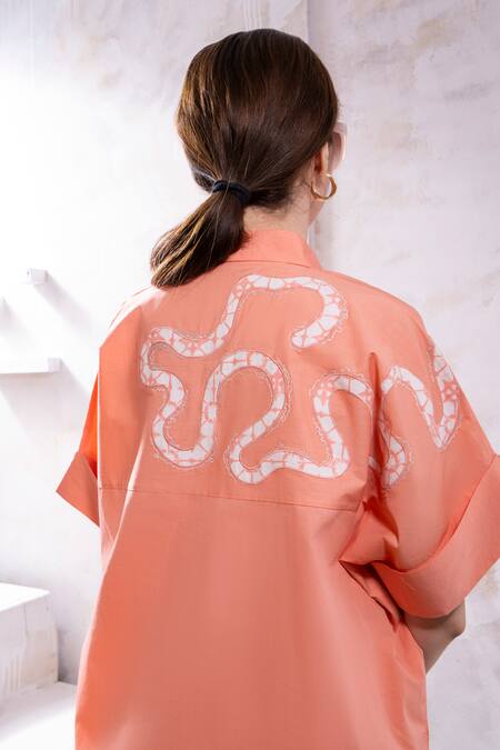 Buy_The White Tree Studio_Pink Top Organic Cotton Poplin Printed Amani Plain And Bloomorama Pant Set _Online_at_Aza_Fashions