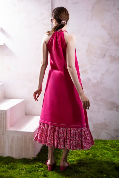 The White Tree Studio Hana Neckline Embroidered Dress 