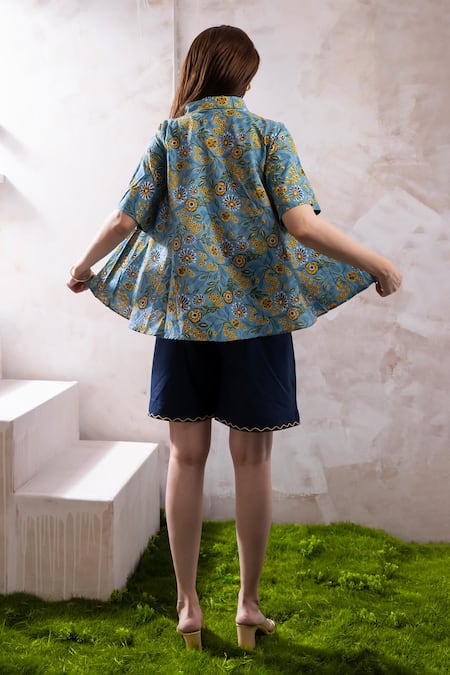 The White Tree Studio Yara Giggly Garden Print Shirt & Shorts Set 