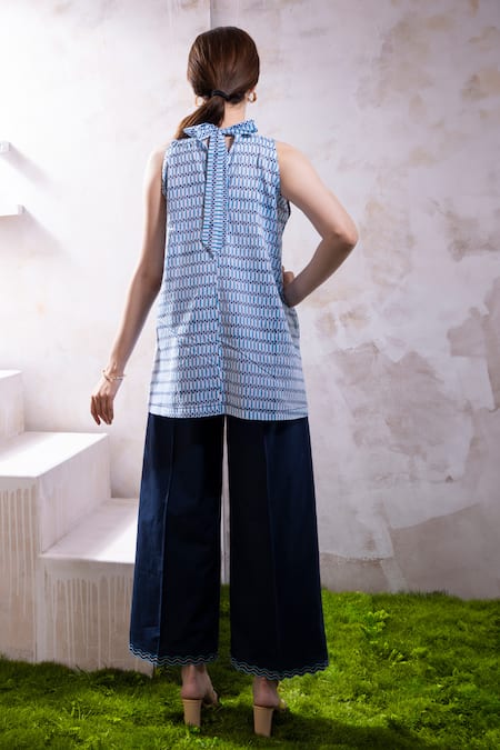 The White Tree Studio Imara Printed Top & Flared Pant Set 