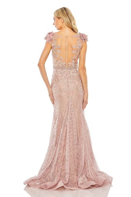 Mac Duggal Floral Hand Work Gown 