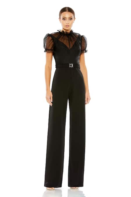 Mac Duggal Illusion High Neck Jumpsuit 