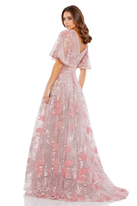 Mac Duggal Vintage Floral Embroidered Gown 