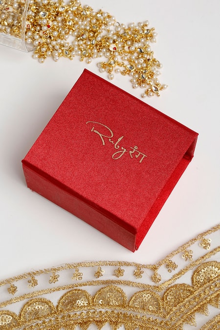 Ruby Raang Multi Color Stones Embellished Hoops at Aza Fashions Ruby Raang_Multi Color Stones Embellished Hoops _at_Aza_Fashions