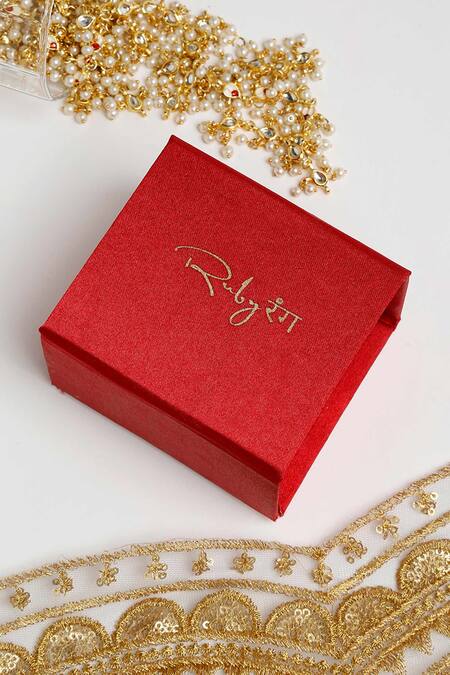 Ruby Raang_Silver Plated Pearls Kundan Embellished Cutwork Hoops_at_Aza_Fashions