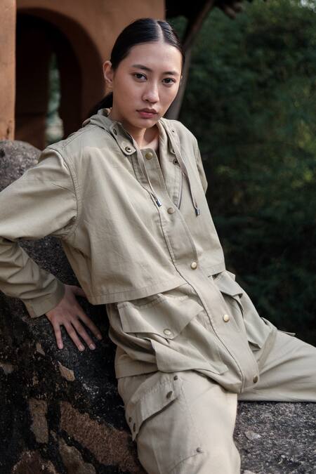 Buy The Terra Tribe Beige Organic Cotton Solid Jacket Online at Aza Fashions Buy_The Terra Tribe_Beige Organic Cotton Solid Jacket_Online_at_Aza_Fashions