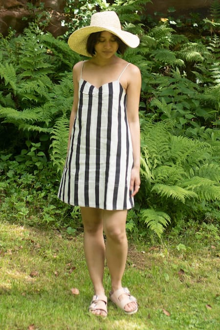 The Terra Tribe California Striped Print Slip Dress 