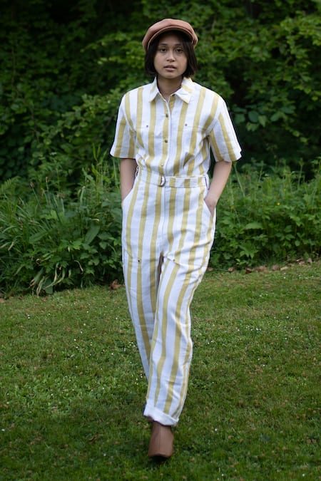 The Terra Tribe Striped Pattern Jumpsuit 