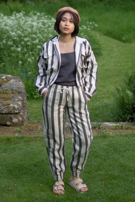 The Terra Tribe Sunrise Worker Stripe Print Pant 