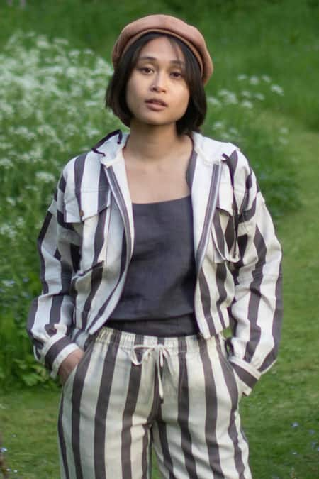 The Terra Tribe Seoul Stripe Print Jacket 