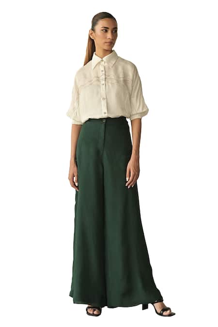 Buy Somya Goyal White Paper Silk Embroidered Pvc Chord Collar Cord Shift Shirt Online at Aza Fashions Buy_Somya Goyal_White Paper Silk Embroidered Pvc Chord Collar Cord Shift Shirt_Online_at_Aza_Fashions