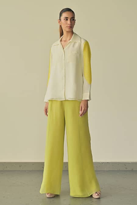 Buy_Somya Goyal_Off White 95% Microfibre Faille Embroidered Pvc Loop Night Sky Patch Shirt_Online_at_Aza_Fashions