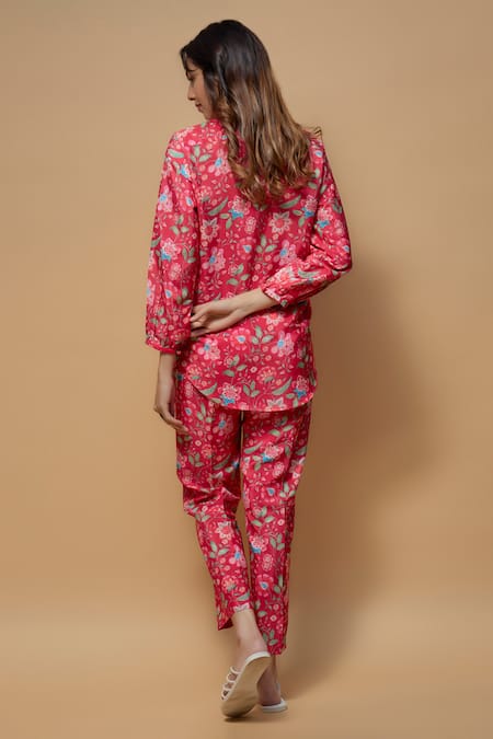 Krishna Padia Floral Print Shirt With Pant 
