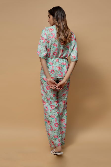 Krishna Padia Phool Bagh Print Top Pant Set 