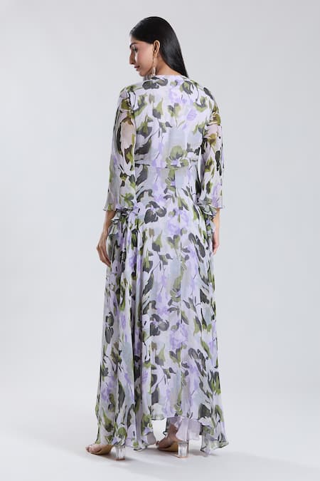 Preeti Jhawar Floral Pattern Anarkali & Pant Set 