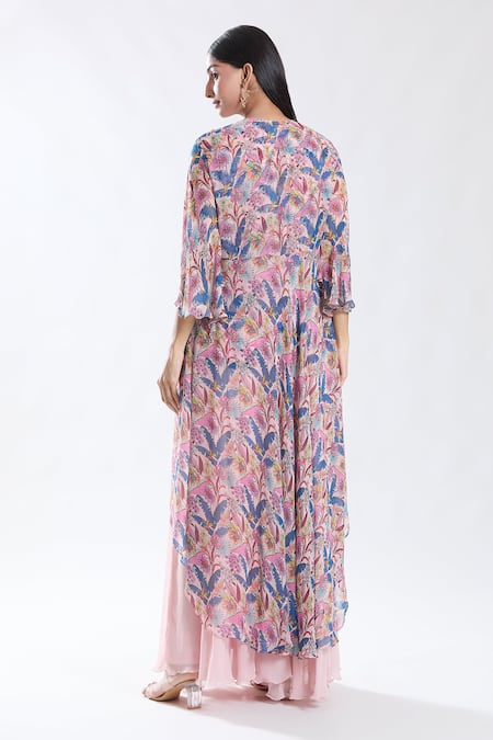 Preeti Jhawar Wonderland Print & Embroidered Jacket Sharara Set 