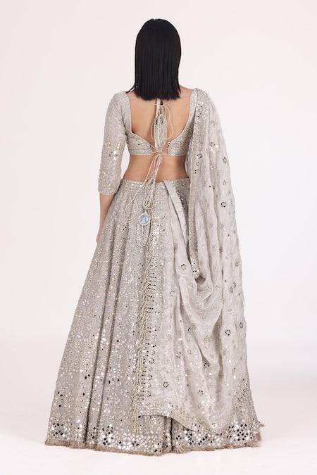 Abhinav Mishra Embellished Mirror Work Lehenga Set 