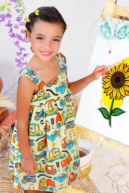 Buy_JILMIL DREAMWEAR_White Cotton Graphic Print Dress _Online_at_Aza_Fashions