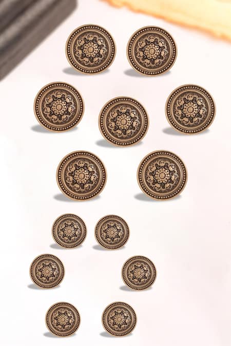Cosa Nostraa Gold Carved Floral 13 Pcs Buttons