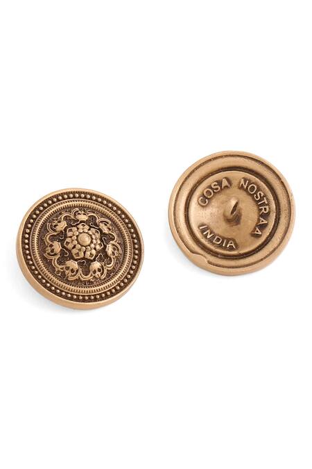 Buy Cosa Nostraa Gold Floral Carved 7 Pcs Buttons Online at Aza Fashions Buy_Cosa Nostraa_Gold Floral Carved 7 Pcs Buttons_Online_at_Aza_Fashions