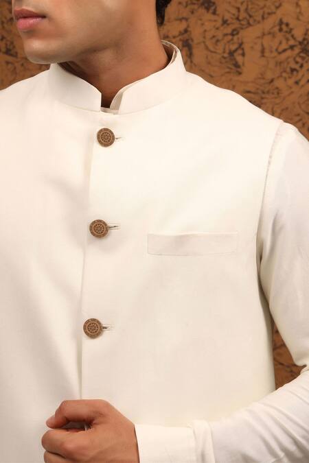 Cosa Nostraa_Gold Serene Lotus 13 Pcs Buttons _Online_at_Aza_Fashions