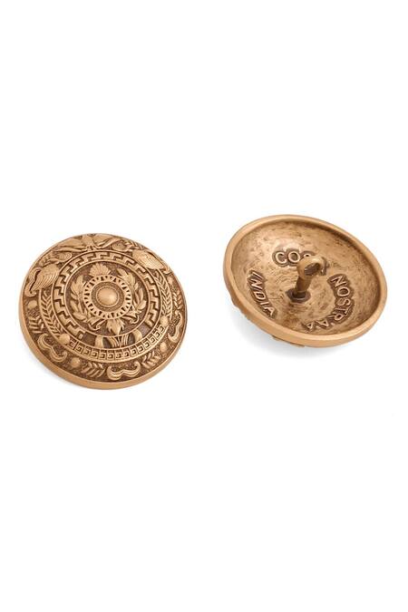 Buy Cosa Nostraa Gold Carved Floral Blossom 13 Pcs Buttons Online at Aza Fashions Buy_Cosa Nostraa_Gold Carved Floral Blossom 13 Pcs Buttons _Online_at_Aza_Fashions
