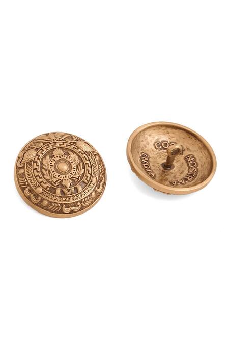 Buy Cosa Nostraa Gold Cut Work Floral Blossom Carved 7 Pcs Buttons Online at Aza Fashions Buy_Cosa Nostraa_Gold Cut Work Floral Blossom Carved 7 Pcs Buttons _Online_at_Aza_Fashions