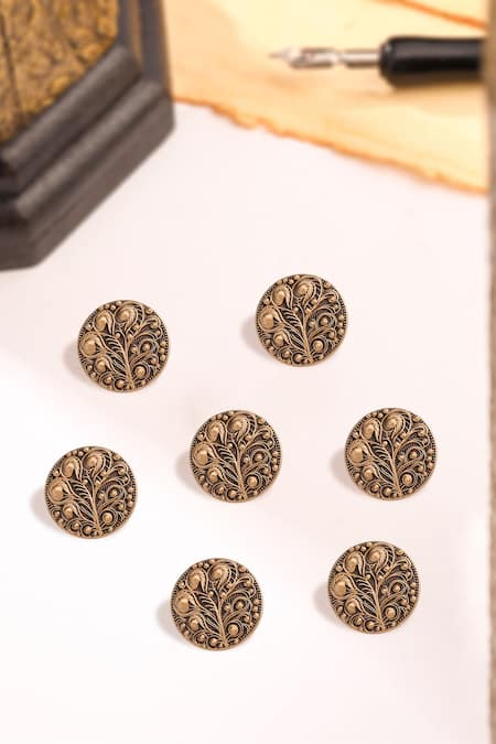 Cosa Nostraa Gold Carved Blooming Beauty 7 Pcs Buttons