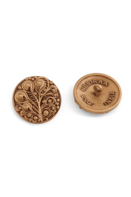 Buy_Cosa Nostraa_Gold Carved Blooming Beauty 7 Pcs Buttons _Online_at_Aza_Fashions