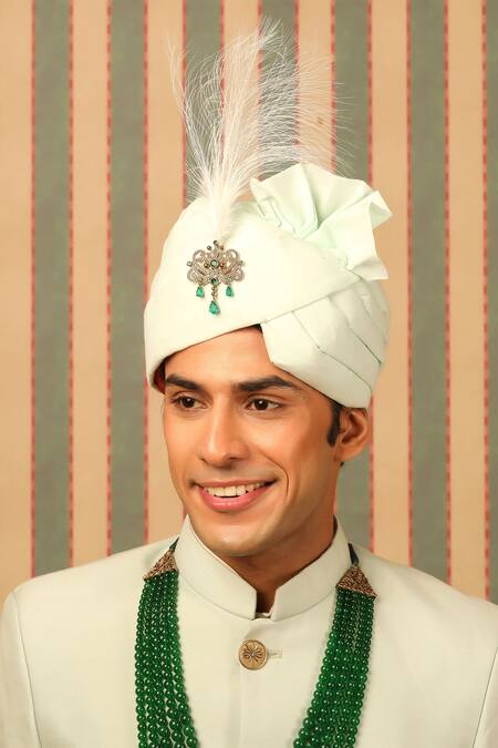 Cosa Nostraa_Gold Embroidery Vintage Carved Floral Kalangi _Online_at_Aza_Fashions