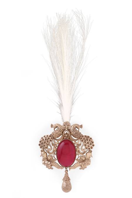 Buy_Cosa Nostraa_Gold Carved Peacock Kalangi _Online_at_Aza_Fashions