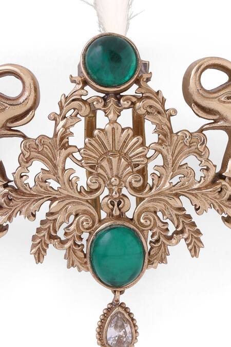 Buy Cosa Nostraa Gold Royal Elephant Carved Kalangi Online at Aza Fashions Buy_Cosa Nostraa_Gold Royal Elephant Carved Kalangi _Online_at_Aza_Fashions