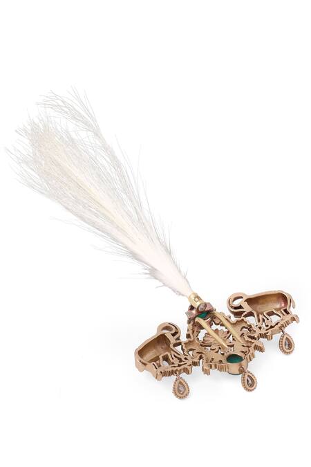 Cosa Nostraa Gold Royal Elephant Carved Kalangi at Aza Fashions Cosa Nostraa_Gold Royal Elephant Carved Kalangi _at_Aza_Fashions