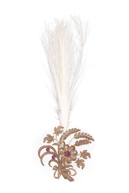 Shop_Cosa Nostraa_Gold Carved Floral Fabel Kalangi _Online_at_Aza_Fashions