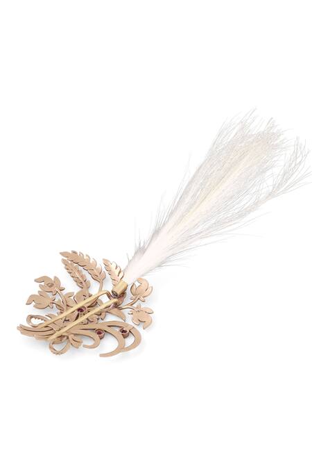 Cosa Nostraa_Gold Carved Floral Fabel Kalangi _at_Aza_Fashions