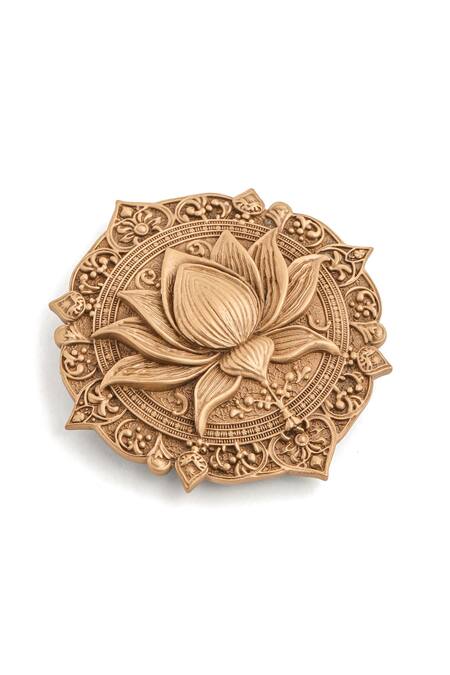 Shop Cosa Nostraa Gold Cut Work Lotus Whisper Brooch Online at Aza Fashions Shop_Cosa Nostraa_Gold Cut Work Lotus Whisper Brooch_Online_at_Aza_Fashions