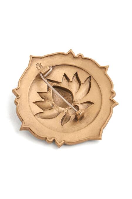 Cosa Nostraa Gold Cut Work Lotus Whisper Brooch at Aza Fashions Cosa Nostraa_Gold Cut Work Lotus Whisper Brooch_at_Aza_Fashions