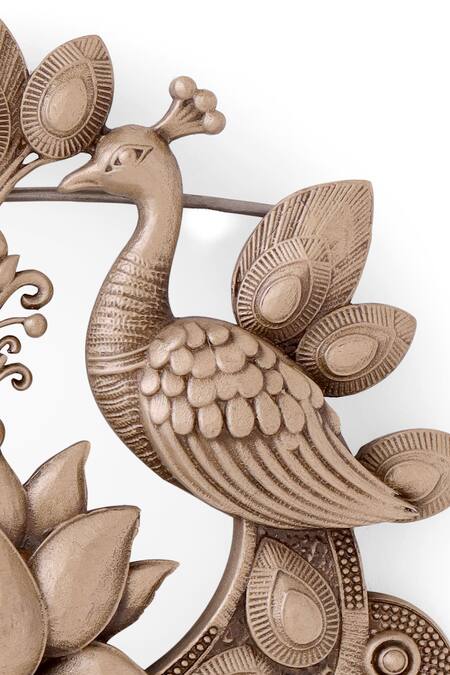 Shop_Cosa Nostraa_Gold Cut Work Pride Of Forest Brooch _Online_at_Aza_Fashions