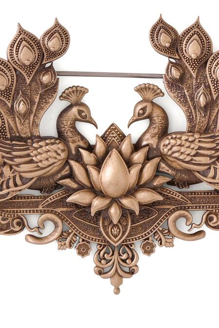 Buy Cosa Nostraa Gold Cut Work Precious Peacock Brooch Online at Aza Fashions Buy_Cosa Nostraa_Gold Cut Work Precious Peacock Brooch _Online_at_Aza_Fashions