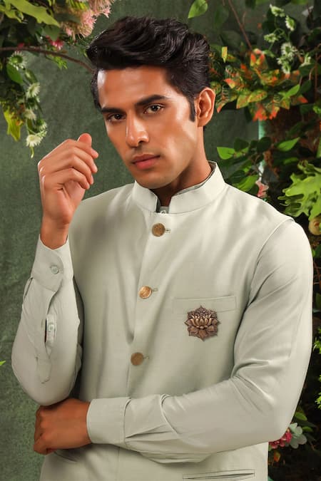 Shop_Cosa Nostraa_Gold Cut Work Lotus Elegance Brooch _at_Aza_Fashions