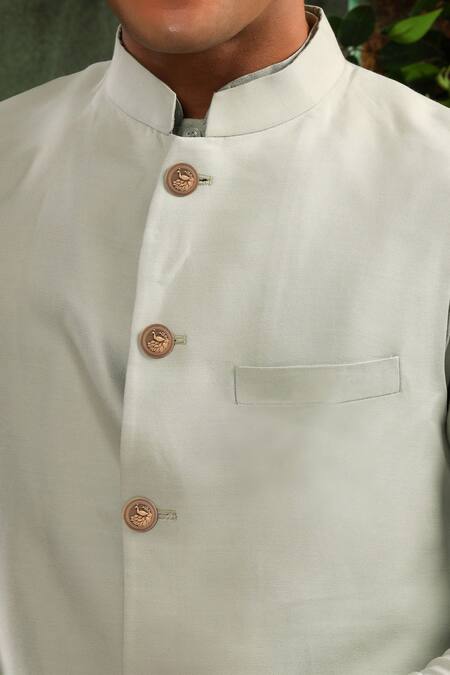 Cosa Nostraa_Gold Minimalist Peacock Buttons Set Of 13_Online_at_Aza_Fashions