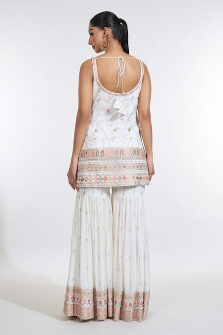 Meenagurnam Jaal Work Kurta Sharara Set 