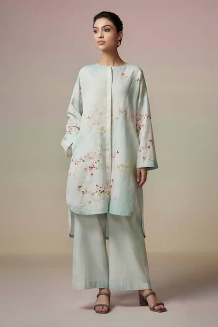 Dressfolk Whimsical Garden Floral Print Kurta & Pant Set 