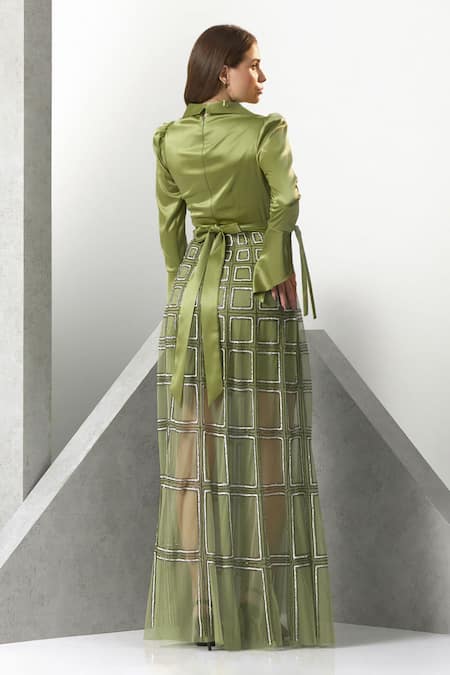 Eli Bitton Sequin Embroidered Jacket Gown 