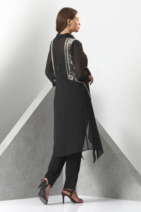 Eli Bitton Hand Embroidered Shirt Kurta & Pant Set 