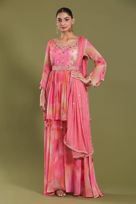 Amani Printed Kurta Sharara Set 