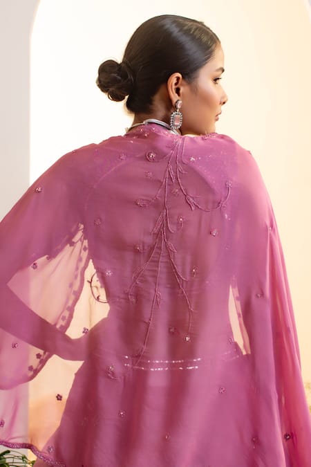 Presto Couture Floral Thread Embroidered Lehenga With Draped Blouse 