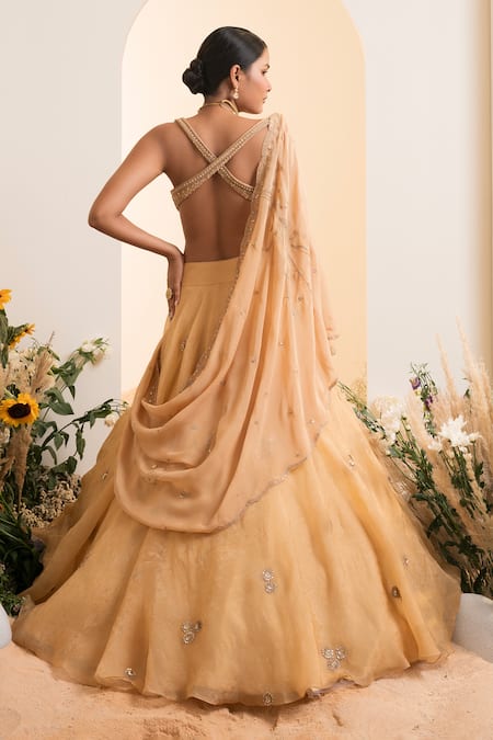 Presto Couture Dori Embroidered Pre-Draped Lehenga Saree With Blouse 