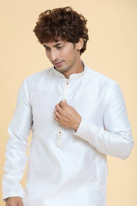 Buy Arihant Rai Sinha Pink Jacquard, Silk, Cotton Crest Flora Woven Kurta With Churidar Buy_Arihant Rai Sinha_Pink Jacquard, Silk, Cotton Crest Flora Woven Kurta With Churidar